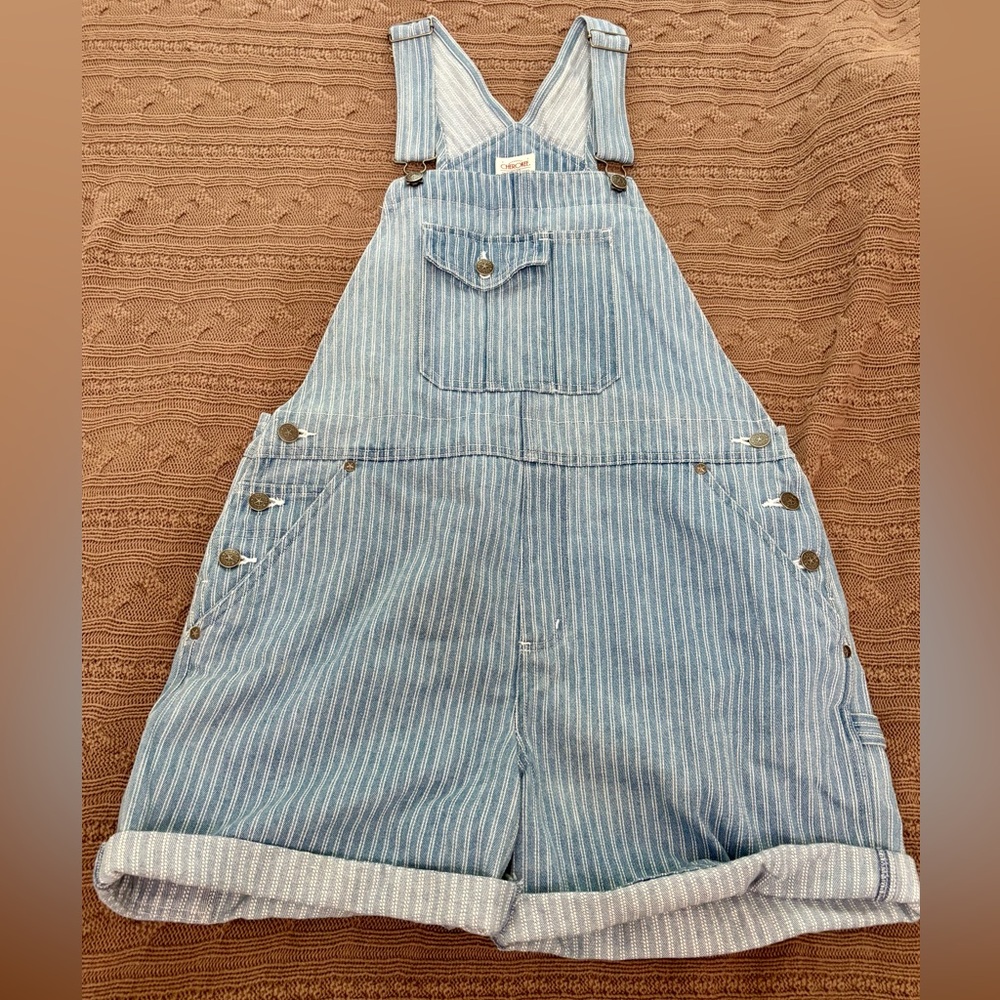 Cherokee Striped Short Overalls 💙